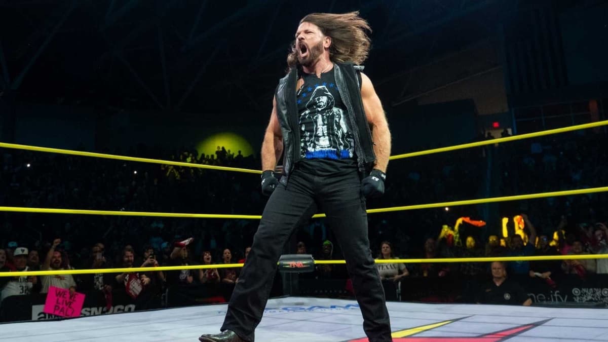 AJ Styles celebrating in the TNA ring in January 2026