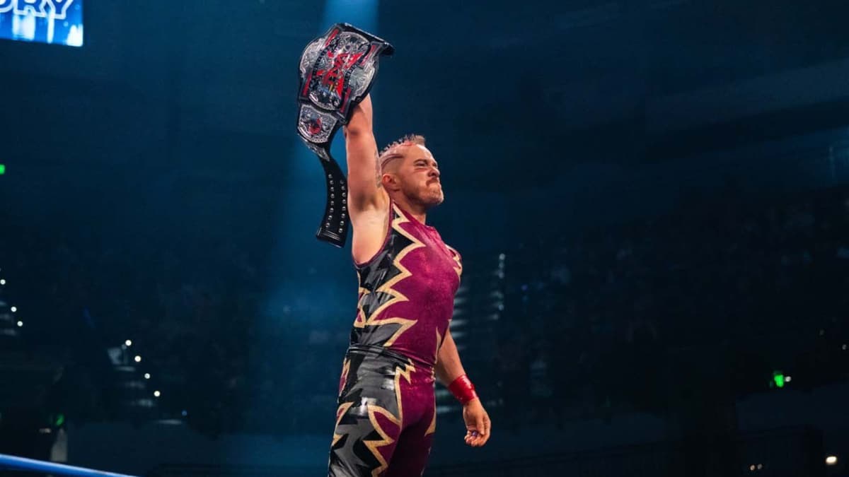 Amazing Red holding up the TNA Bound for Glory 2026