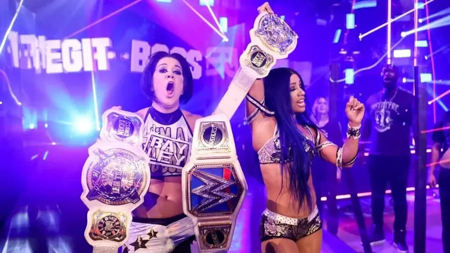 Bayley sasha banks tag titles