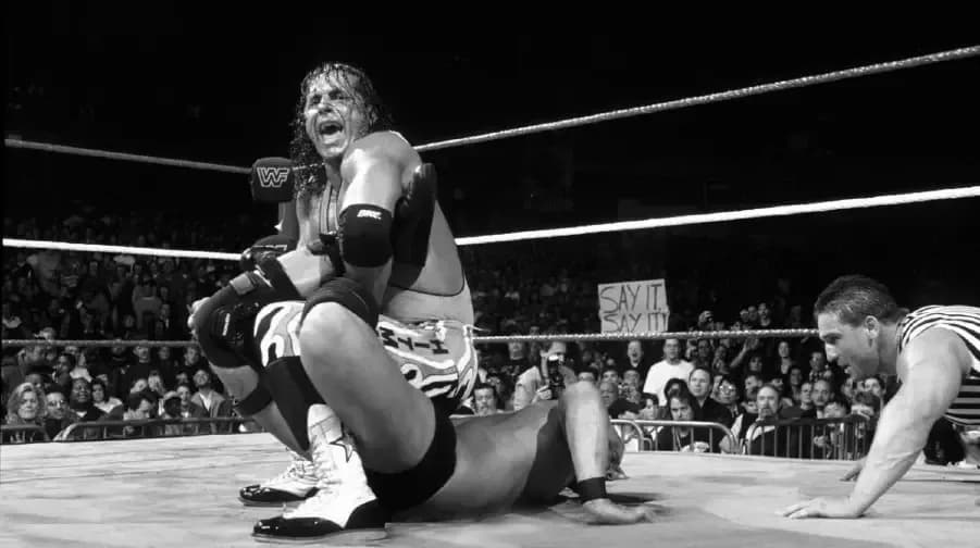Bret hart sharpshooter steve austin wrestlemania 13