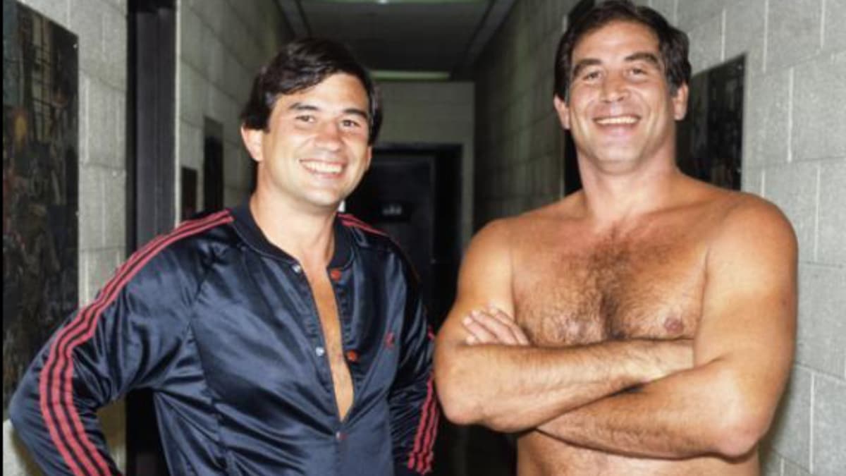 Gerald and Jack Brisco smiling together in the 1980s