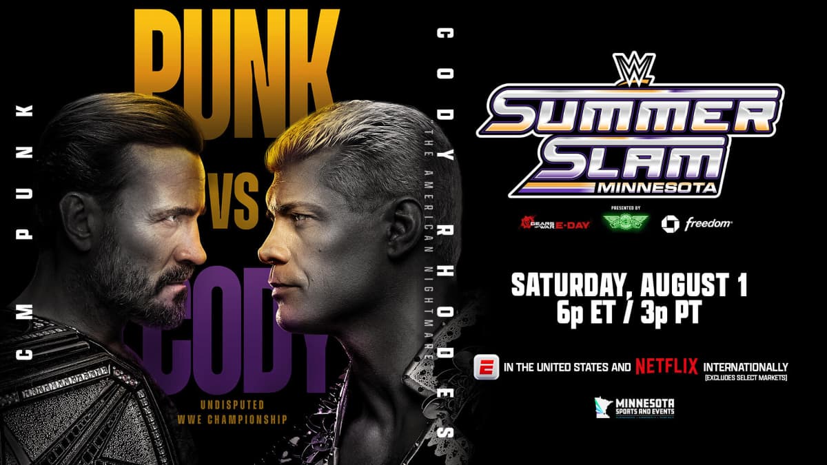 Graphic for CM Punk vs. Cody Rhodes at WWE Summerslam 2026