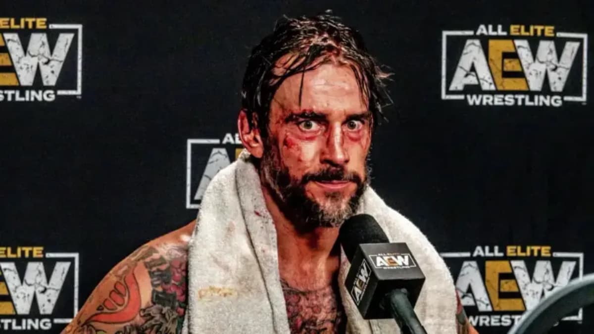 CM Punk at AEW All Out 2022 media scrum