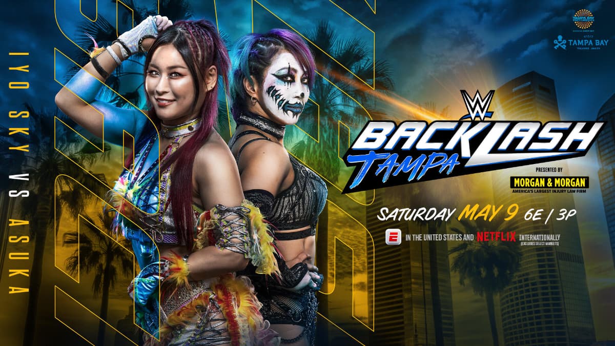 Graphic for IYO SKY vs. Asuka at WWE Backlash 2026