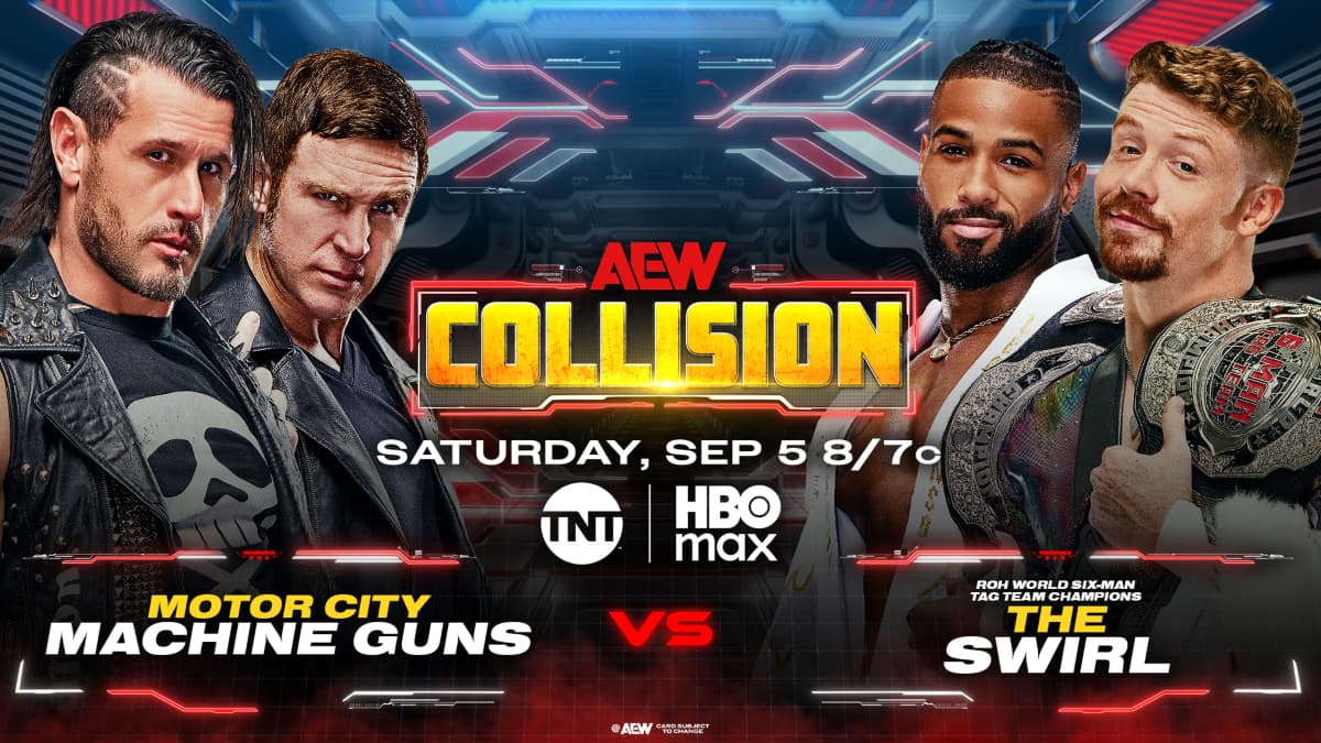 AEW poster for Motor City Machine Guns vs. The Swirl
