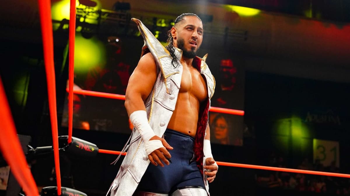 TNA star Mustafa Ali stands in the ring prior to his match at Sacrifice 2025