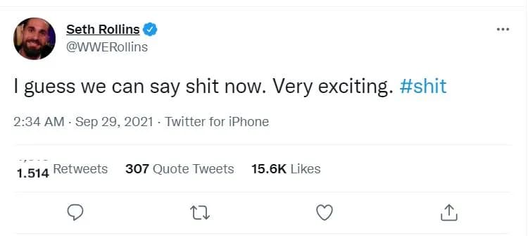 Seth rollins sh1t tweet.