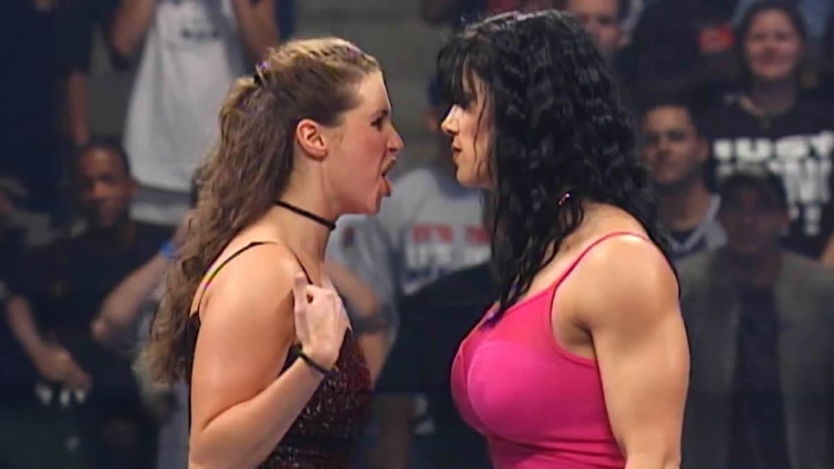 Stephanie McMahon facing off with Chyna