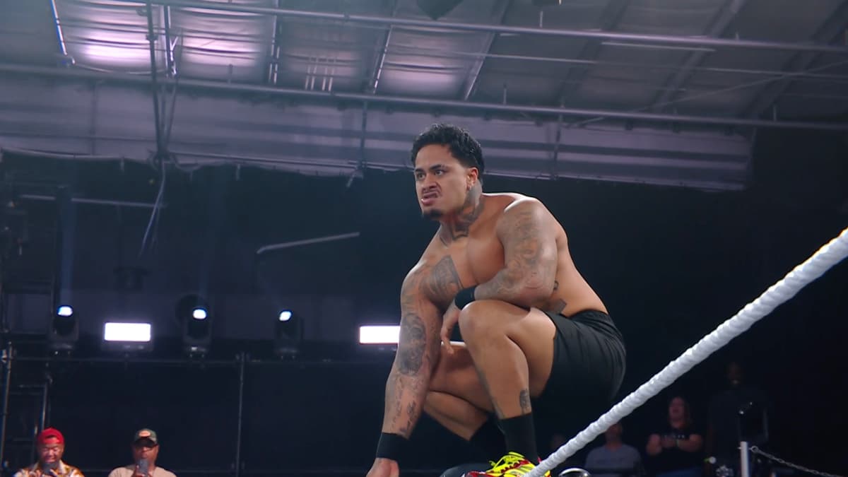 Zilla Fatu on the other top rope at WWE NXT