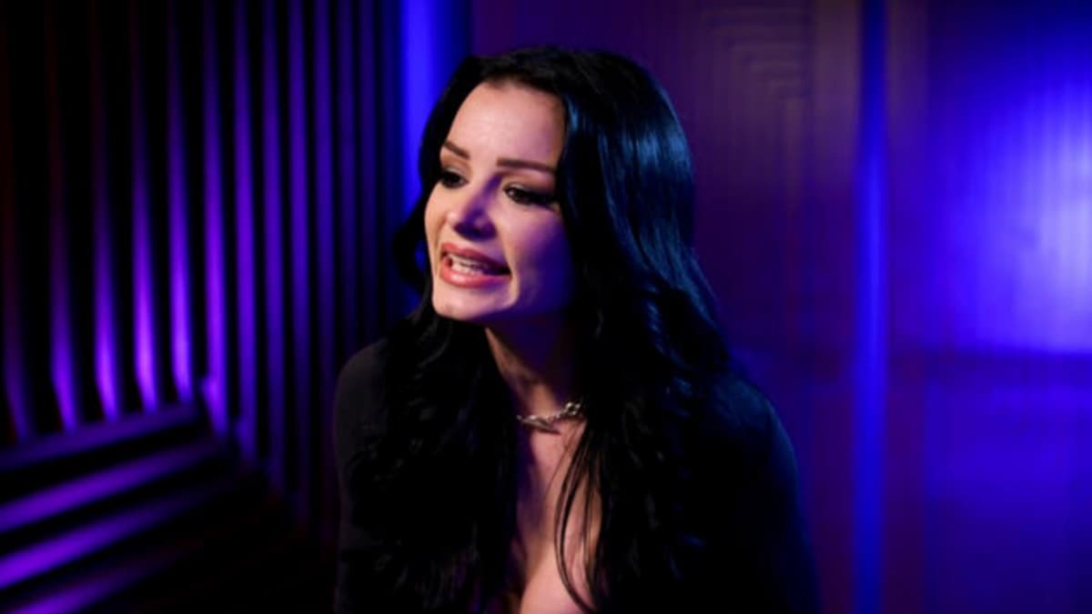 Paige cutting a promo on SmackDown