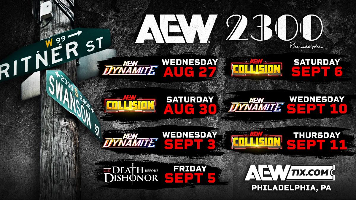 Graphic for AEW residency at 2300 Arena