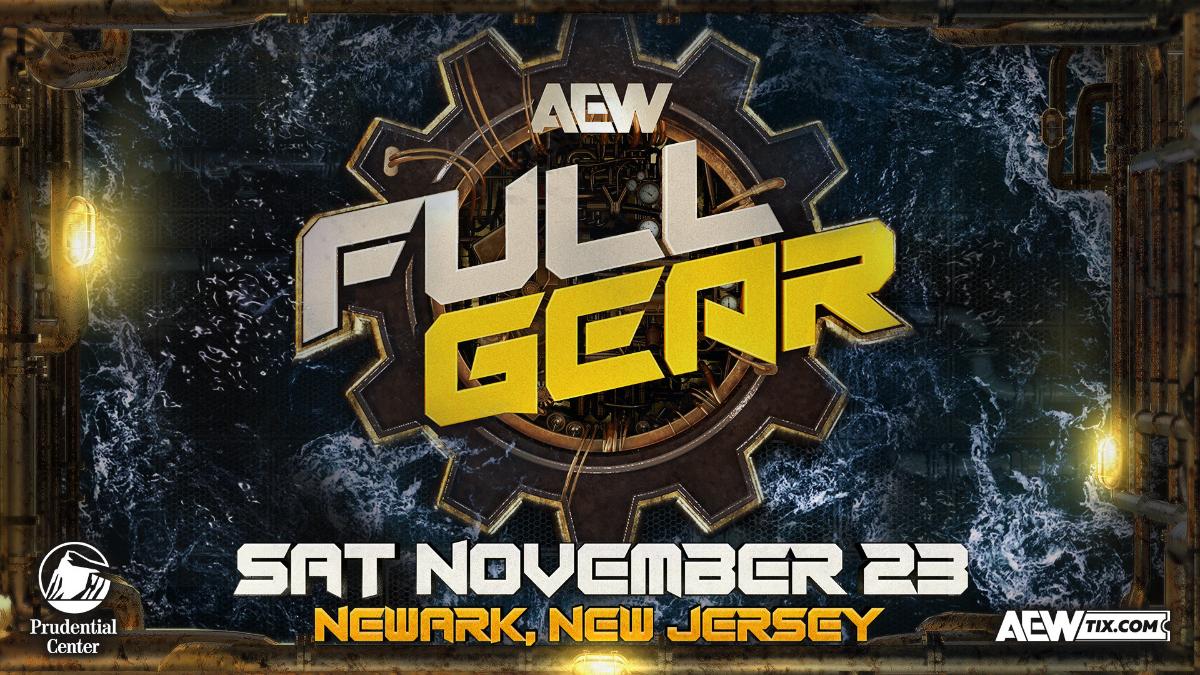 The logo for AEW Full Gear 2024, the broadcast date,and location of the show