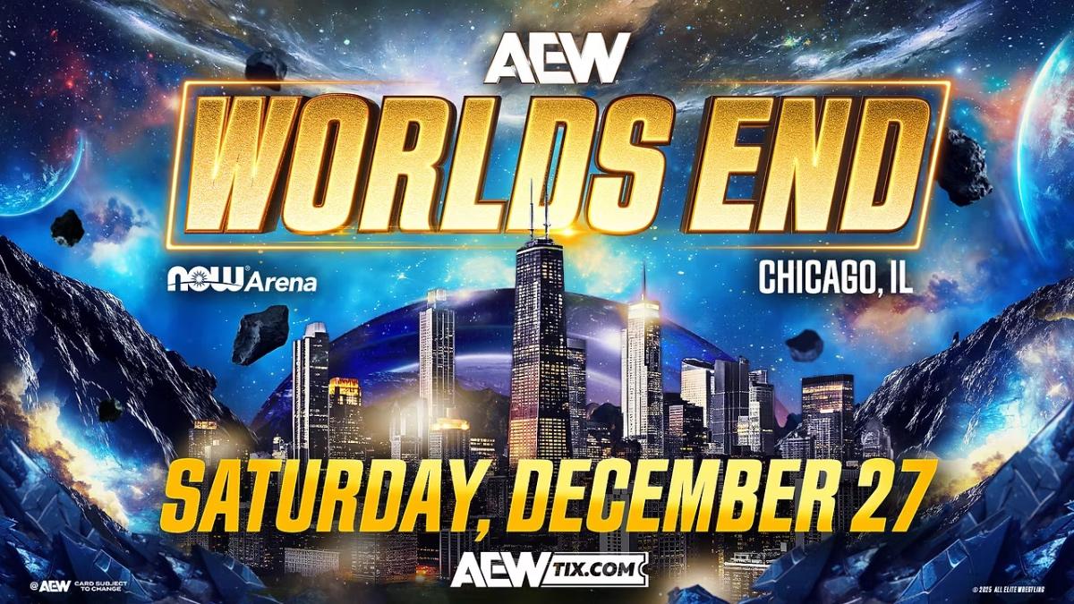 Logo for AEW Worlds End 2025
