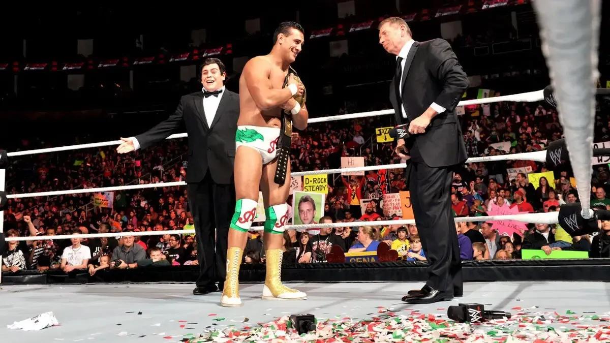 Alberto Del Rio Vince McMahon 2013.jpg