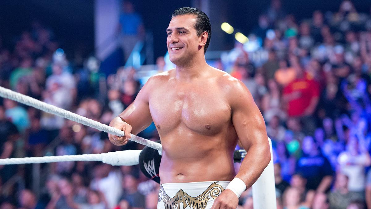 Alberto Del Rio on WWE ring apron