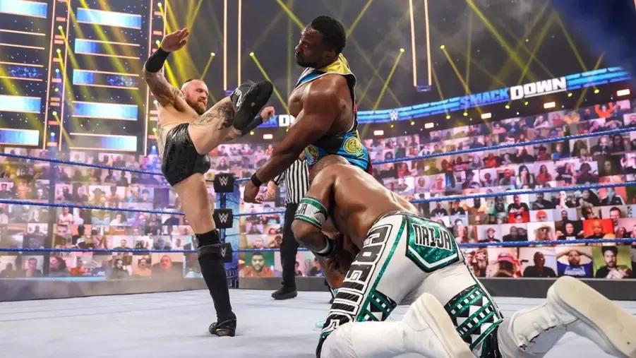 Aleister Black- Big E- Apollo Crews- WWE SmackDown May 2021.jpg