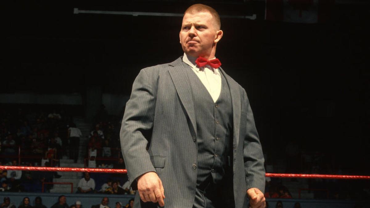 Bob Backlund in a grey suit