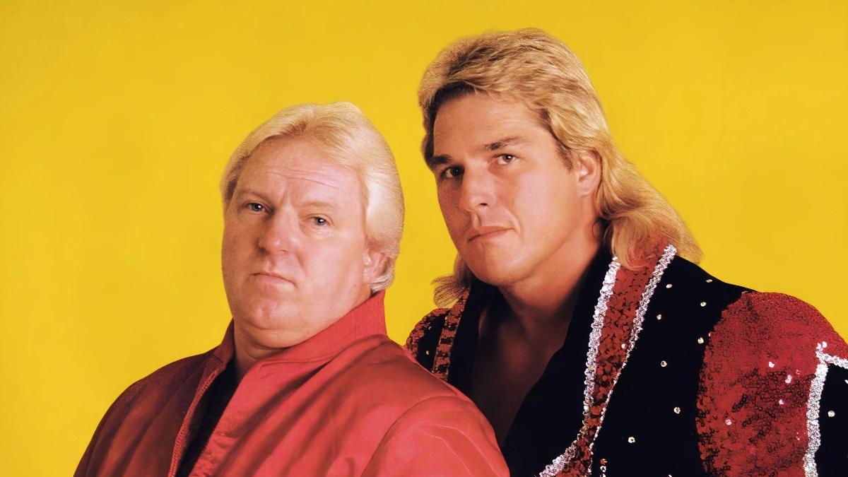 Bobby Heenan with the Red Rooster during a WWE photoshoot