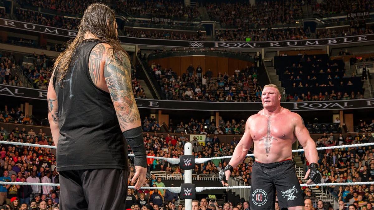 Brock Lesnar face to face with Bray Wyatt