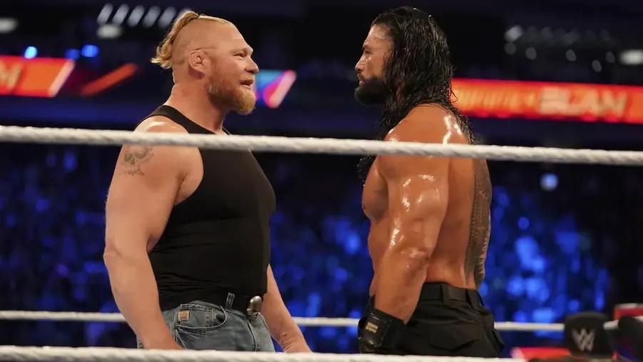 Brock Lesnar- Roman Reigns- face-off- WWE SummerSlam 2021.jpg