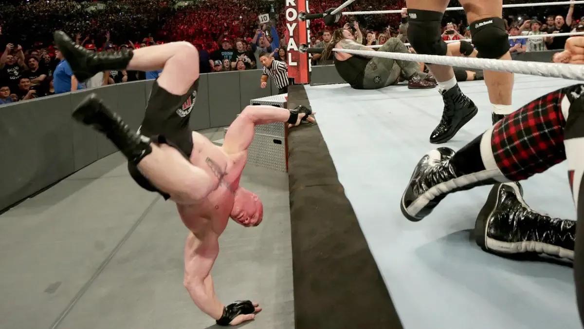 Brock lesnar royal rumble 2017 falling