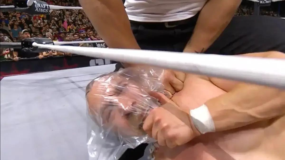 Bryan Danielson All Out 2024 bag on head.jpg