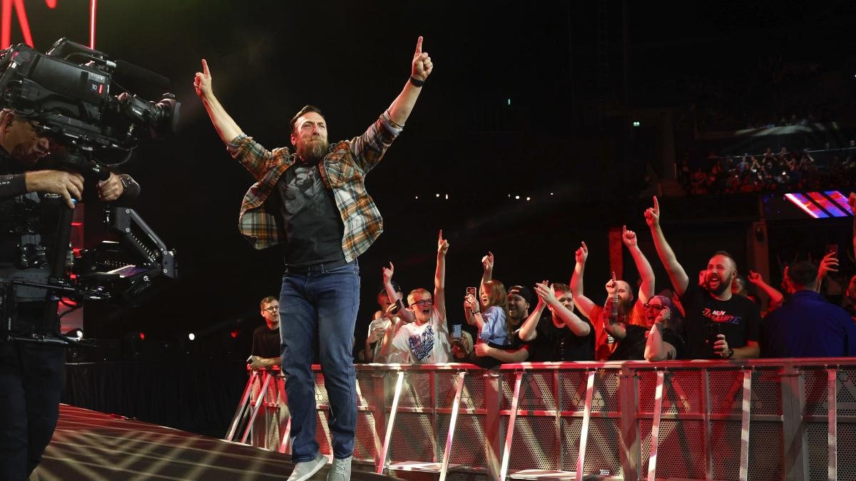 Bryan Danielson doing the YES! post on the way to the ring at AEW Dynamite