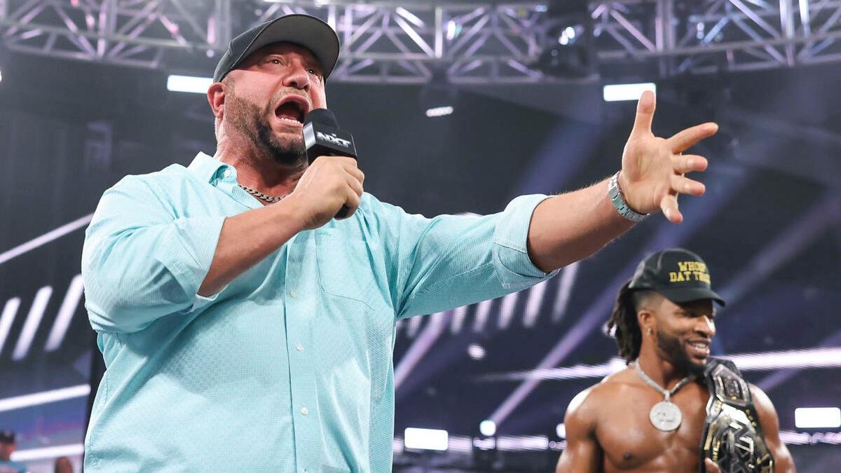 Bubba Ray Dudley/Bully Ray cutting a promo on the October 29, 2024 episode of WWE NXT alongside Trick Williams