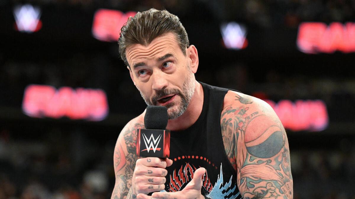 CM Punk cutting a promo on December 2024 episode of WWE Raw