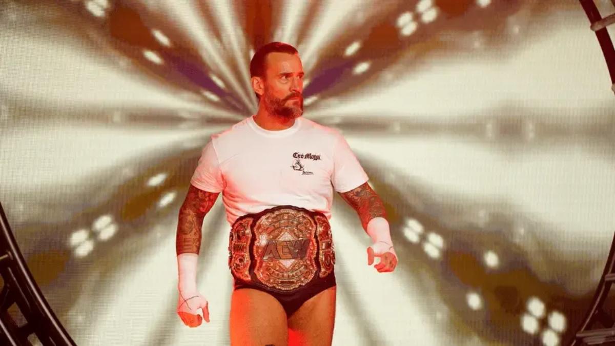 CM Punk making his entrance as AEW World Champion