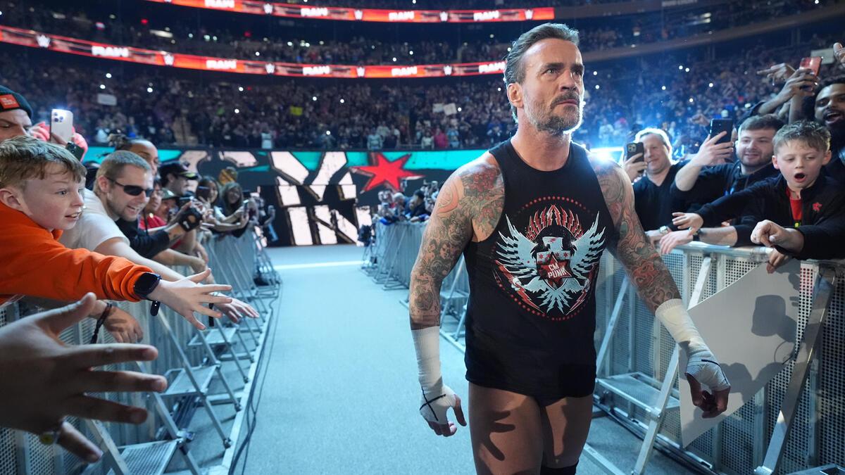 CM Punk making his way to the ring on WWE Raw