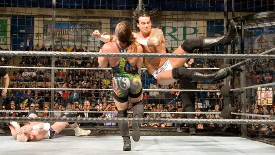 CM Punk Rob Van Dam ECW December to Dismember 2006 Elimination Chamber.jpg