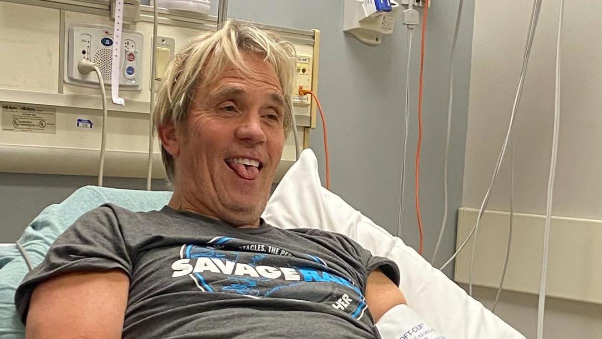 Charles Robinson sticking his tongue out