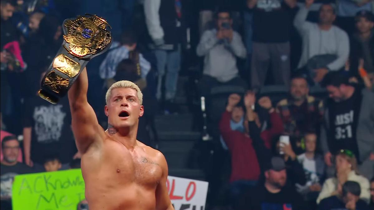 Cody Rhodes with the Winged Eagle WWE Title