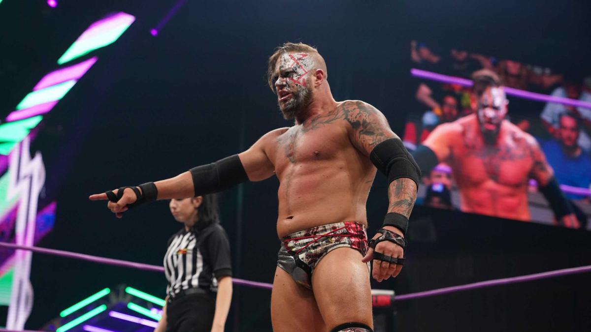 Crazzy Steve in face paint and underwear at TNA Rebellion 2024