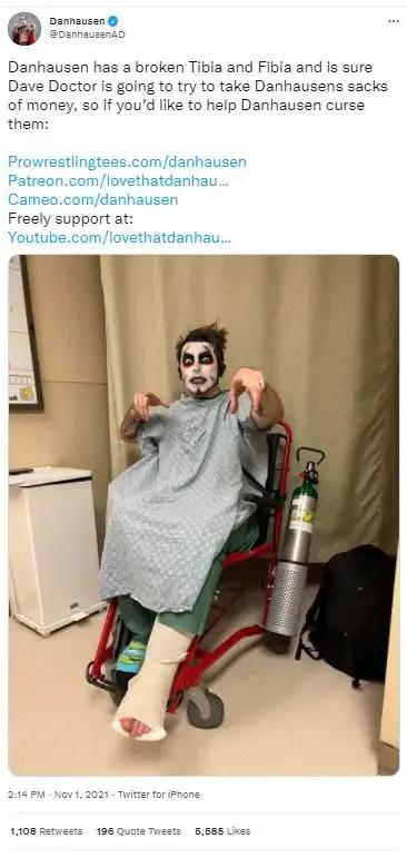 Danhausen injured tweet