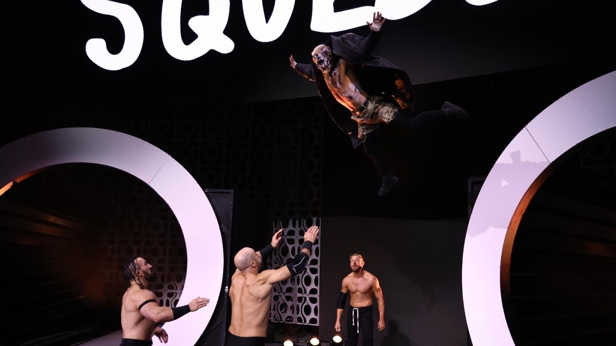 Darby Allin diving from the stage on the November 6, 2024 episode of AEW Dynamite