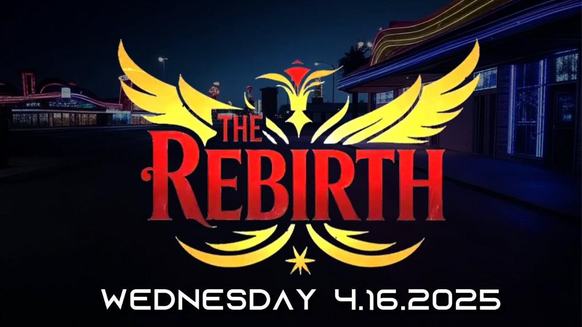 Logo and poster for Dragon Gate USA The Rebirth event in April 2025