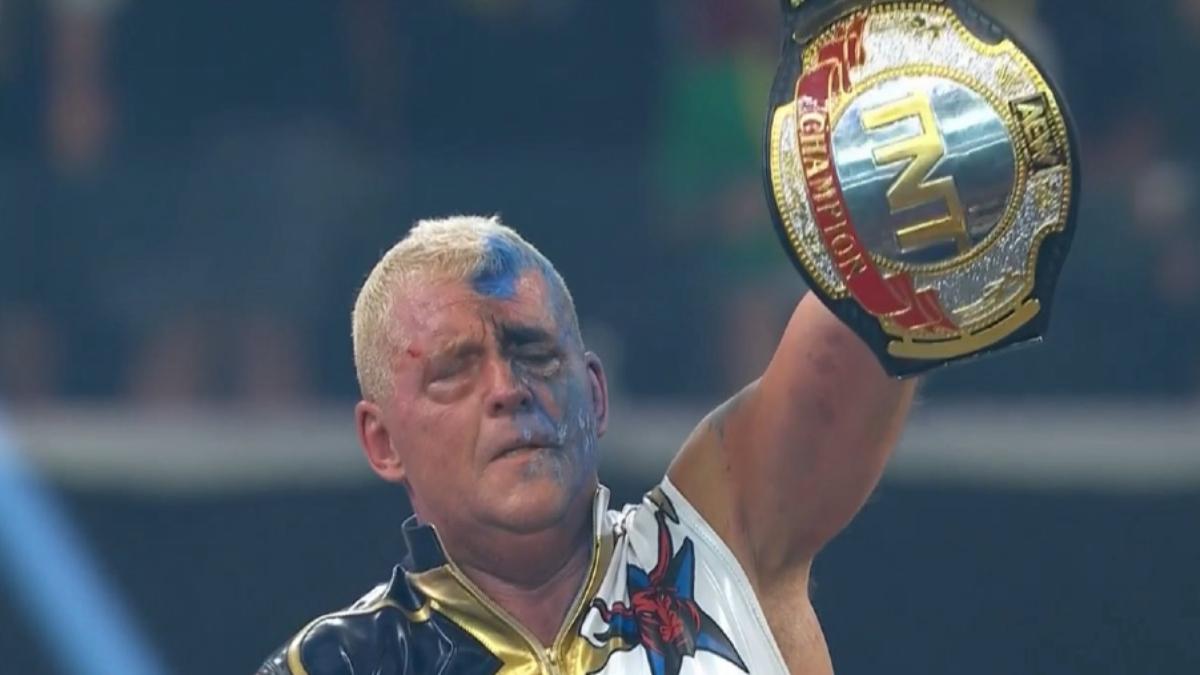 Dustin Rhodes lifts the TNT CHampionship