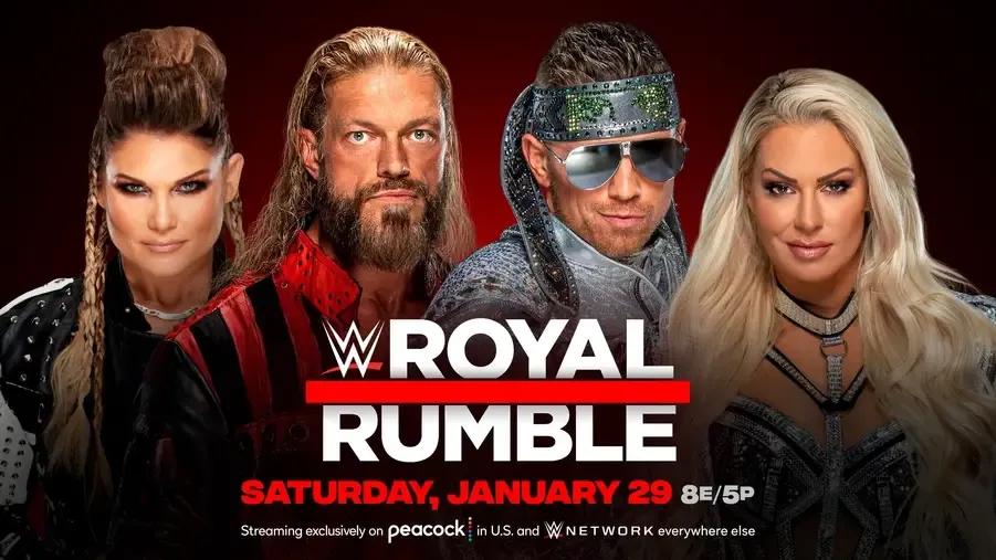 Edge- Miz- Beth Phoenix- Maryse- WWE Royal Rumble 2022.jpg