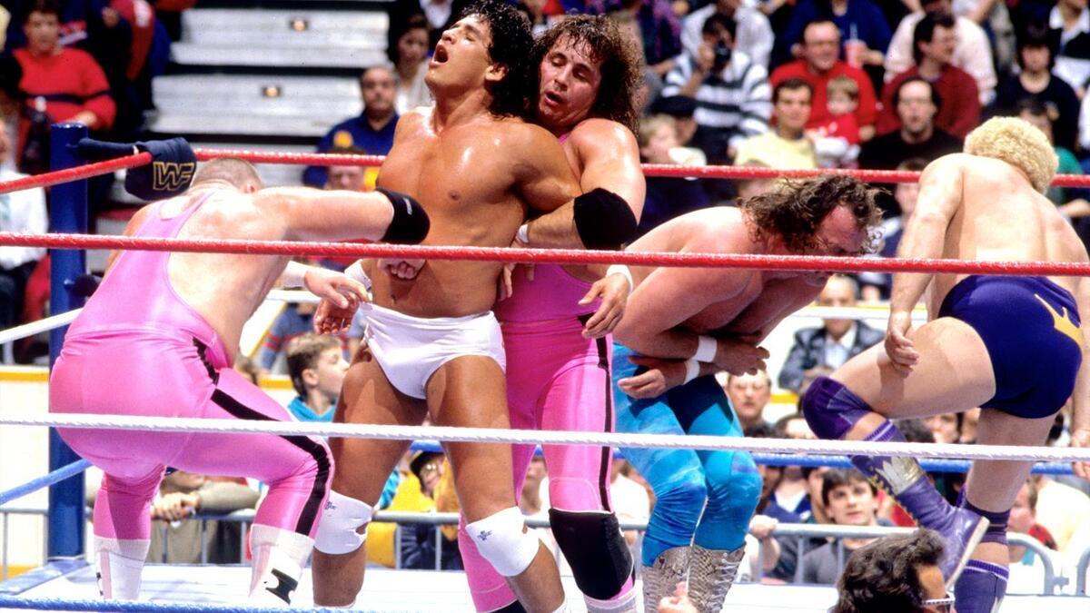 Royal Rumble 1988 wrestlers brawling