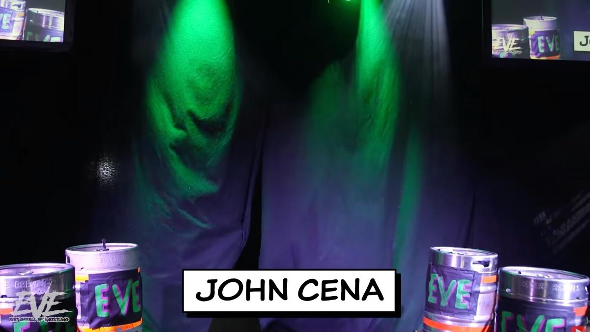 Invisible John Cena walking to the ring for Pro-Wrestling EVE