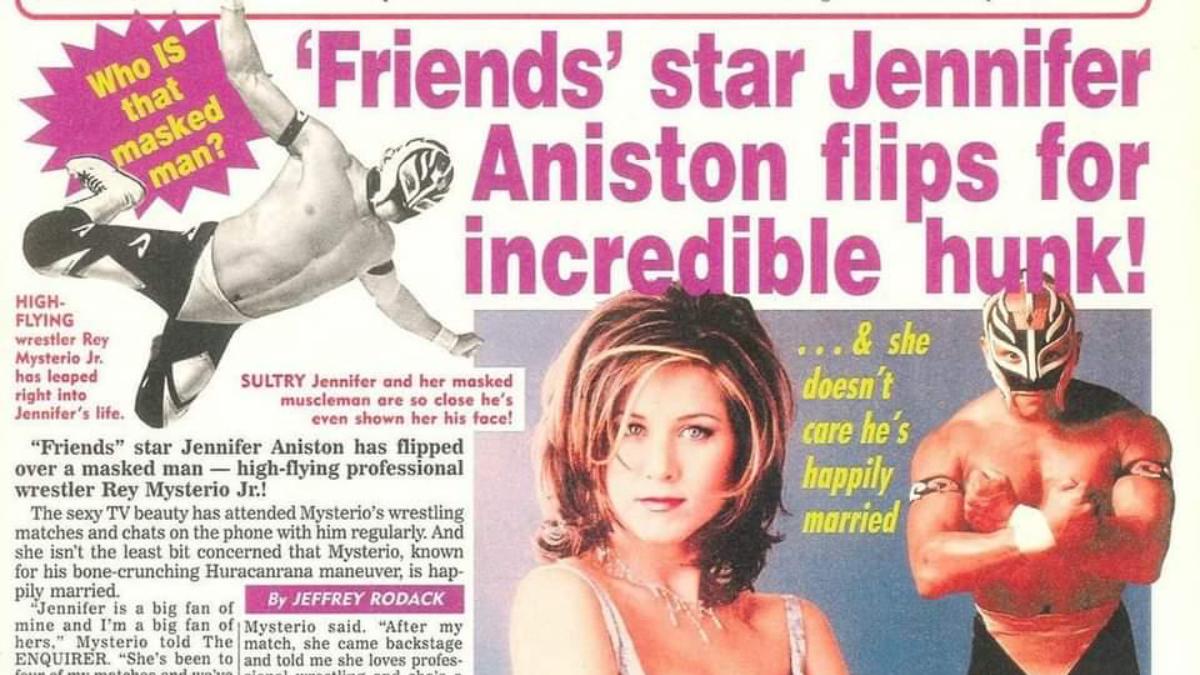 National Enquirer article about Rey Mysterio and Jennifer Aniston