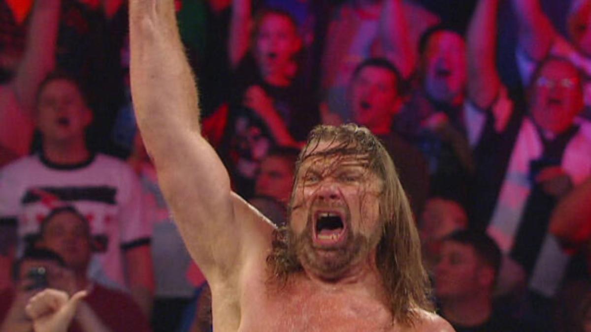 Jim Duggan giving a big "HO" at WWE Royal Rumble 2012