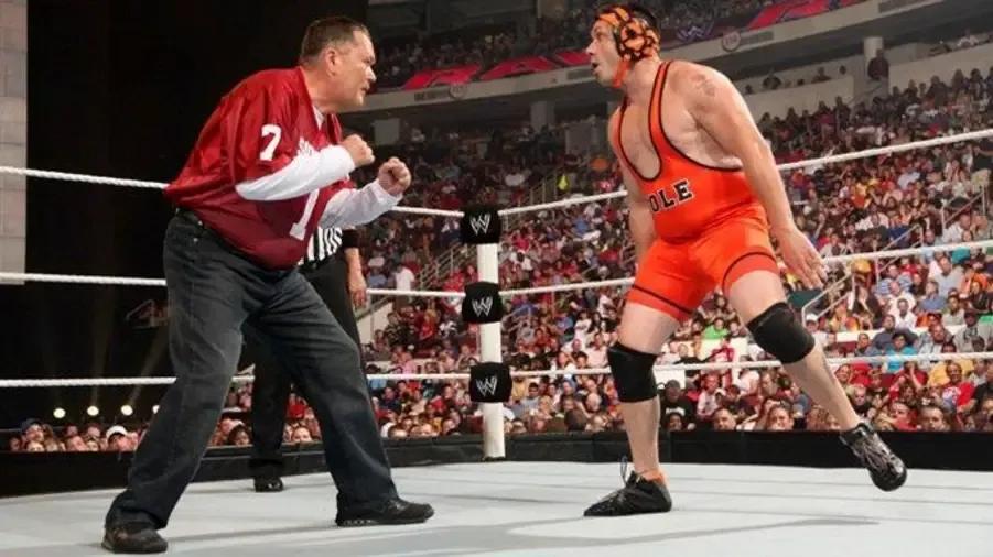 Jim Ross Michael Cole 2011 Match.jpg