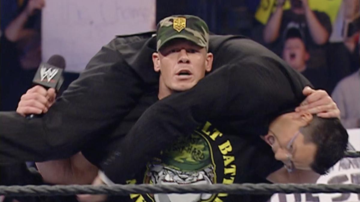 John Cena hitting an Attitude Adjustment (FU) on Todd Grisham on November 6, 2006