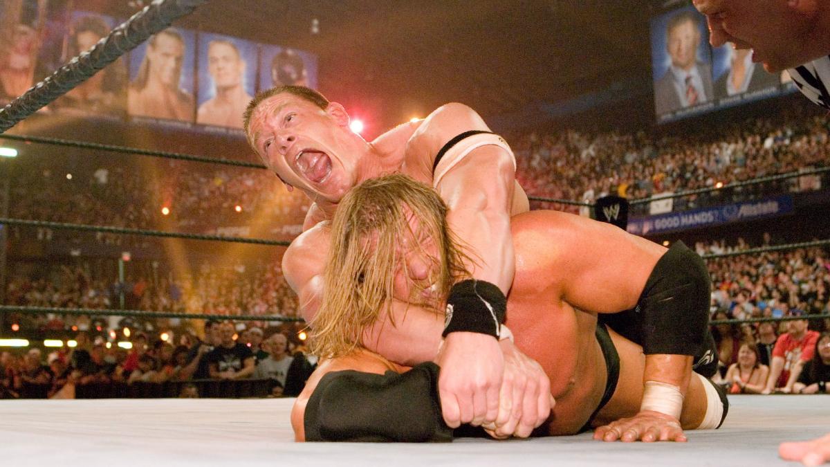 John Cena with an STF on Triple H