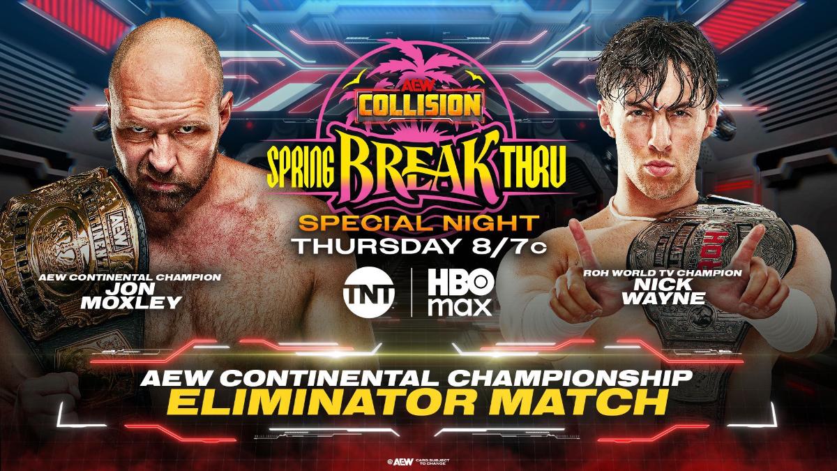 Graphic for Jon Moxley vs. Nick Wayne on AEW Collision Spring BreakThru 2026