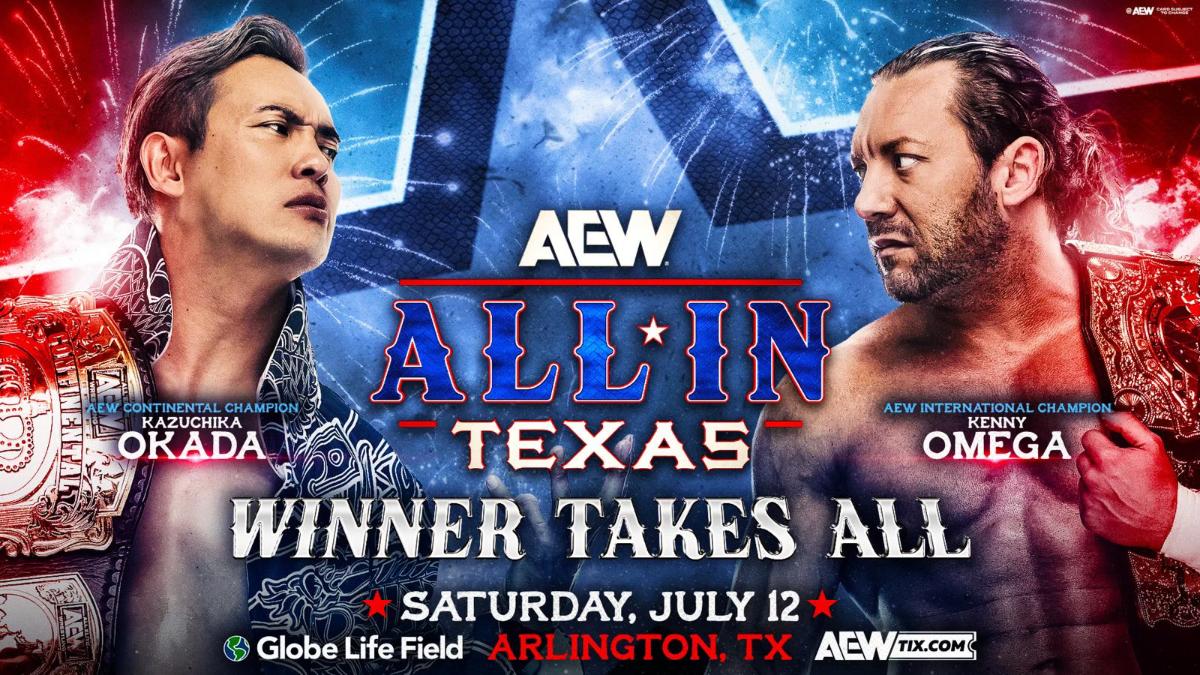 Graphic for Kenny Omega vs. Kazuchija Okada at AEW All In 2025