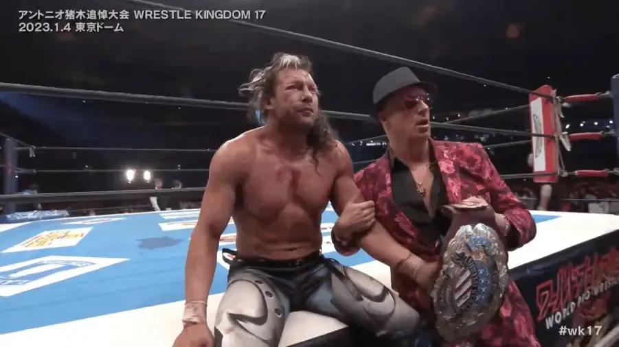 Kenny Omega Wrestle Kingdom 17 win.png